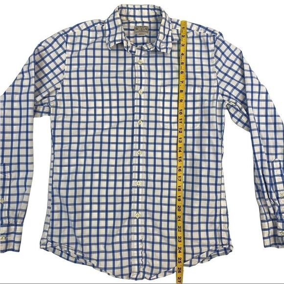 J.Crew Button Down Woven Shirt Men's Small Long Sleeve Blue White Check 34637 - Picture 7 of 10